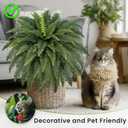 FOREST PRINCE 42" Artificial Boston Fern Large Bush Plants, 2 Bundles of Fake Ferns with 65 Fronds for Outdoors Home Decor