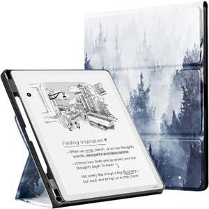 CoBak Case for 11" Kindle Scribe 3rd Generation 2025, Kindle Scribe Colorsoft with Two Viewing Angles - All New PU Leather Cover with Auto Sleep Wake, Pen Holder. Forest
