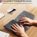 Nulea RT07 Wireless Ergonomic Trackball Keyboard - Bluetooth and 2.4G USB Connectivity, Natural Typing, Wrist Rest,Split Keyboard, USB-C Rechargeable,Compatible with Mac/Windows