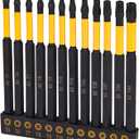 Bates- Impact Security Torx Bit Se, 12 pcs, 4 Inch Long, 1/4" Drive Hex Shank T5-T40, Alloy Steel, Tamperproof Magnetic Star Bits Set