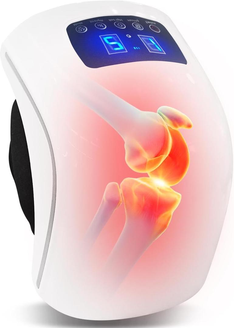 Knee Massager for Pain Relief - Knee Massager with Heat and Red Light Therapy,5 in 1 Pain Relief Products with Heating, Red Light, Compression,Vibration Therapy and Voice Broadcasting