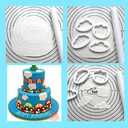 5 PCS Plastic Fluffy Fondant Cloud Cutters, 3D Cloud Embossing Molds for Sugarcraft Cake Decorating, Cupcake Topper