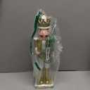 Vipush Christmas Wooden Nutcracker Soldier - 14 Inch Prince Style Figure Ornament Desktop Xmas Puppet Decor Doll Pendant for Party Store Home (Gold)