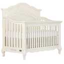 volur Aurora 5-in-1 Convertible Full-Size Baby Crib in Ivory Lace, Green Guard Gold & JPMA, 3 Mattress Heights Ribbon Bow Scrollwork & Queen Anne Feet, Converts to Toddler, Day & Full-Size Bed