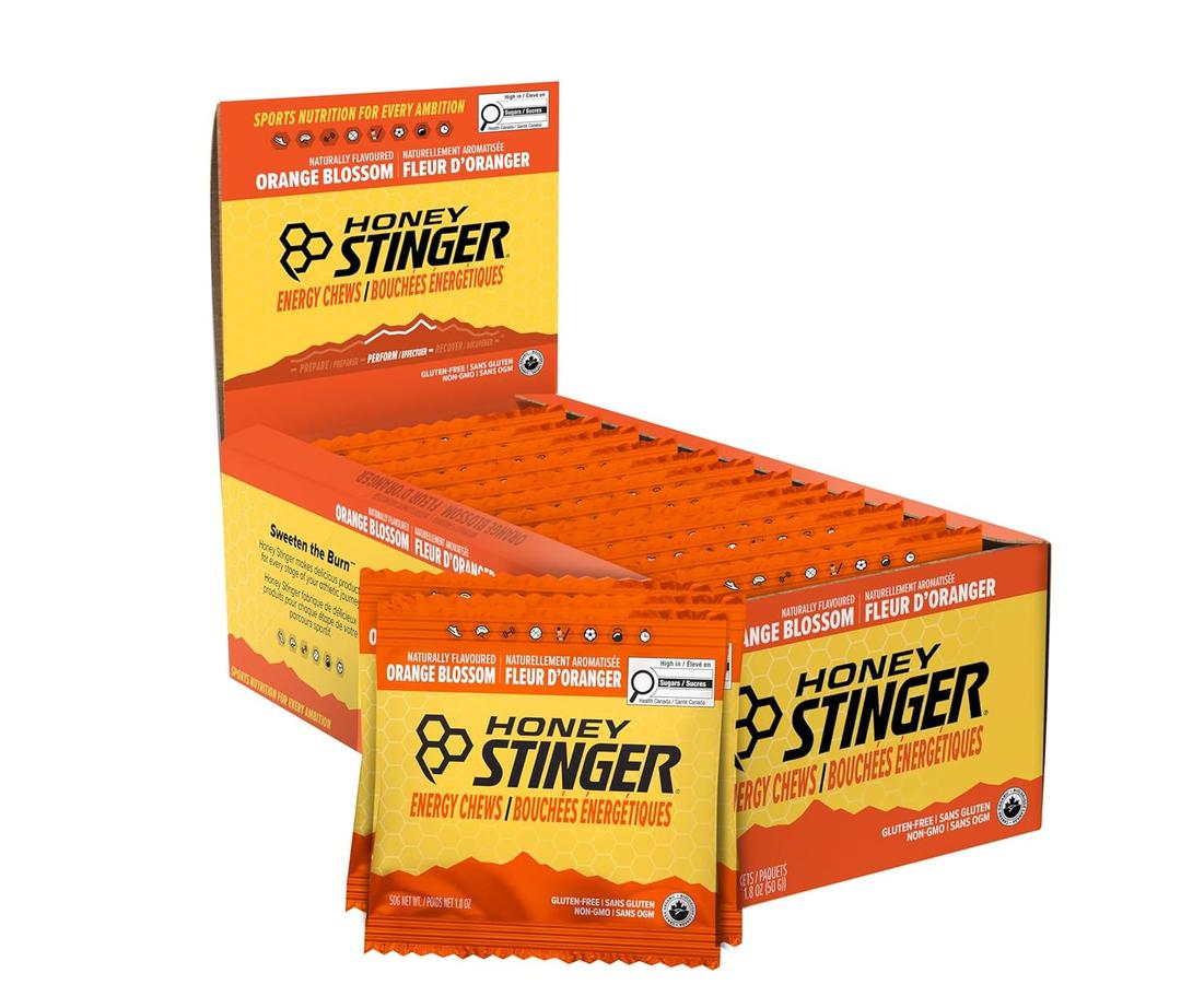 Honey Stinger Organic Energy Chews, Orange Blossom, Sports Nutrition, 1.8 Ounce (Pack of 12), Best Before Date 11/14/2026