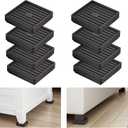 Bed Risers Heavy Duty, Set of 8, Stackable Square Furniture Risers, Adjustable Bed Furniture Risers Lifts Height 0.5-2 inch, Solid Non Slip Furniture Pad for College Dorm, Table, Couch, Chair