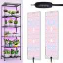 Under Cabinet Grow Light, 308 LEDs Plant Grow Lights for Shelf, with 3/9/12H Timer, 22W Full Spectrum Led Grow Light, 10 Dimmable Levels, for Seedling, Veg, Succulents -2PCS
