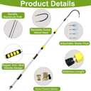 Buyplus 18FT Reach Telescopic Gutter Cleaning Tools from the Ground, Long Reach Gutter Cleaner Wand with Hose Attachment, Rain Gutter Cleaner Tool with Extension Pole for 2nd Story House