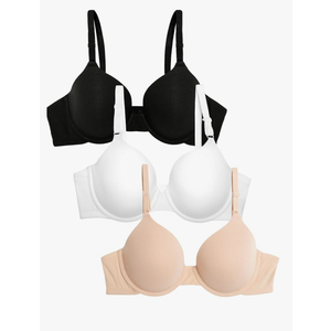 Fruit of the Loom Women's Smooth Cotton T-Shirt Bra Pack - Ultra-Soft, Flexible, and Invisible Under Tees 34C
