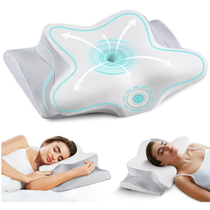 Cervical Neck Pillow for Pain Relief, Memory Foam Contour Orthopedic Pillow, Ergonomic Cooling Neck Support Pillow for Side Back Stomach Sleepers, Bed Pillow for Sleeping Comfort