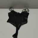 Avidlove Women's Sheer Mesh Bodysuit with Lace Trim Sexy Camisole Date Nights Clubwear (Medium, Black)