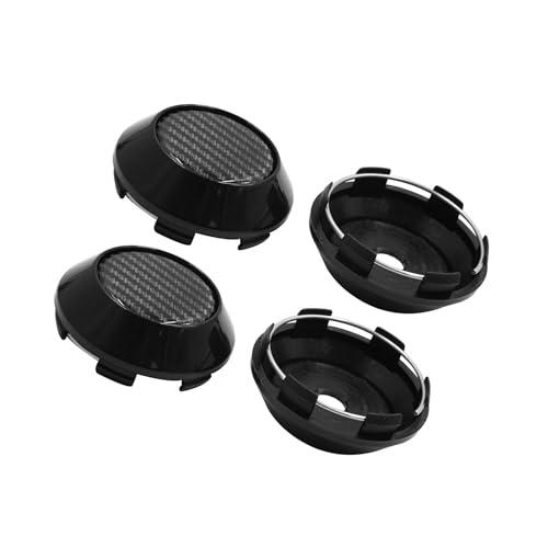 Motoforti 4pcs Black 68mm Dia 6 Clips Wheel Tyre Center Hub Caps Cover for Car Long-Lasting