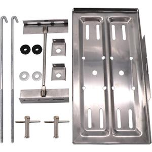 KIPA Universal Stainless Steel Universal Battery Tray Holder Hold Down Kit Street Durable 7 1/2" wide & 13 1/4" long