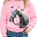 Girls Western Horse T-Shirts - Cute Cowgirl Outfit Kids Rodeo Cowboy Tops (Pink)