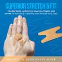 Flexible Fabric Bandages - Flex Fabric Adhesive Bandages Knuckle Bandages for Finger Care and to Protect Wounds from Infection - (200 Count) 3x1.5