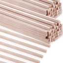 Yulejo 150 Pieces Balsa Wood Sticks 1/8 x 1/8 x 12 Inch Hardwood Square Dowels Unfinished Wooden Strips for DIY Molding Crafts Projects Making