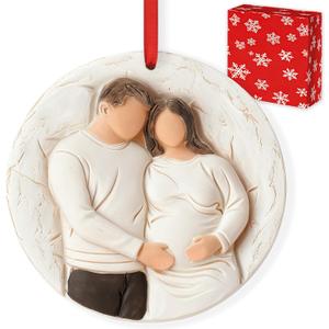 2 x 3D Expecting Baby Christmas Ornament 2026 for New Parents - Pregnant Announcement Gifts for Husband Grandparents Family Aunt - Baby Announcements Ideas Gifts for Expecting Parents to Be 2026