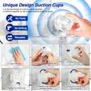 HYBRIDEAS Clear Shower Caddy Suction Cup Shelf Organizer with Hooks Removable Shower Basket Light Luxury Style Punch-Free Dorm Wall Storage Rack for Kitchen Bathroom Set of 3