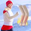 3 Pairs Sun Protection Arm Sleeves 23.6 Inch Long Fingerless Gloves for Women Cotton Arm Wrist Warmer with Thumb Hole