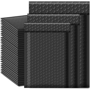 50 Pcs Bubble Mailers,Black Bubble Envelopes,Waterproof Self Seal Adhesive Shipping Bags,Poly Padded Envelopes,Bubble Padded Cushion Envelopes for Mailing Packing Small Business