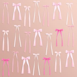 48Pcs Pink Bow Decor, Bow Wall Decor Ribbon Bows Decorations for Party Bridal Shower, Bachelorette Party, Wedding Backdrop, Birthday, Baby Shower, Women Girls Room Bedroom Wall Decoration