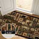 Cabin Rustic Area Rug 4x6 Living Room Rug,Deer Country Wildlife Bear,Vintage Area Carpets for Bedroom,Ultra-Thin Washable Throw Rugs Entryway Indoor Non Slip Accent Floor Mats for Dining Room,Laundry