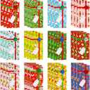 Piklodo 36 Pcs Christmas Gift Card Holder Christmas Card Boxes with Bows, 6.5'' x 3'' x 0.6'' Cash Money Holder Xmas Gift Card Boxes for Xmas Holiday Birthday Party Favor