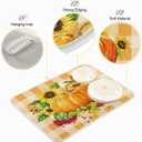 ODAWA Sunflower Autumn Pumpkin Dish Drying Mat, Drying Mat For Kitchen Counter, Absorbent Polyester Material, Heat-resistant Drying Mat 18 In x 24 In