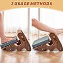 Spacocld Foot Rest for Under Desk at Work- Adjustable Rocking Foot Stool with 3 Height Position and Soft Crossbar, Ergonomic Wooden Footrest with Soft Sponge Pad for Home, Office
