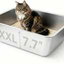 Stainless Steel Cat Litter Box, 23.6"x15.8"x8"