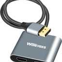 4K 60Hz DisplayPort to Dual HDMI Splitter Cable Adapter for Dual Monitors Extended Display.SST/MST Specification Display Port Extend 1 in 2 HDMI Out for Desktop,Laptop,NVIDIA, AMD Graphics Card