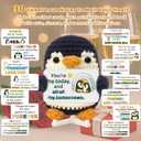 Love Romantic Gifts for Him Her Boyfriend Girlfriend, Crochet Penguin Anniversary Birthday Present for Women Men, Christmas Valentines Gift for Couples Wife Husband (Blue Love Penguin)