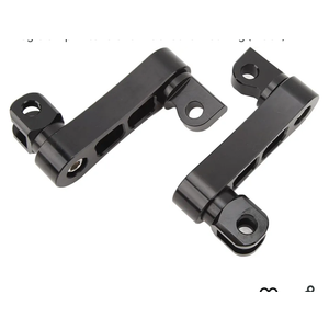 Motorcycle Foot Peg Highway Bracket 360° Adjustable Rugged Foot Peg Extension Bracket Aluminum Foot Peg Clamp Extensions Bracket for Touring (Black)