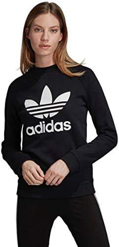adidas Originals womens Trefoil Crewneck Sweatshirt, Black, Size XSmall US