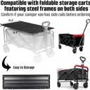 Metal Tabletop Board for Wagons Cart,Foldable Table 34"×21" Heavy Duty for Wagon,Alloy Board with Load Capacity 68LBS,Camping Essential and Gear for Outdoor Party with Family and Friends(Black)