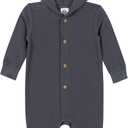Gerber baby-girls Baby Boys' Hooded Romper (Newborn, Charcoal)