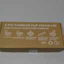 40oz Leak-proof Tumbler Lid Compatible for Stanley, 2 Pack Replacement Tumbler Lids Fit for Stanley Quencher 2.0 Tumbler 40 OZ, with Straws and Cleaning Brush