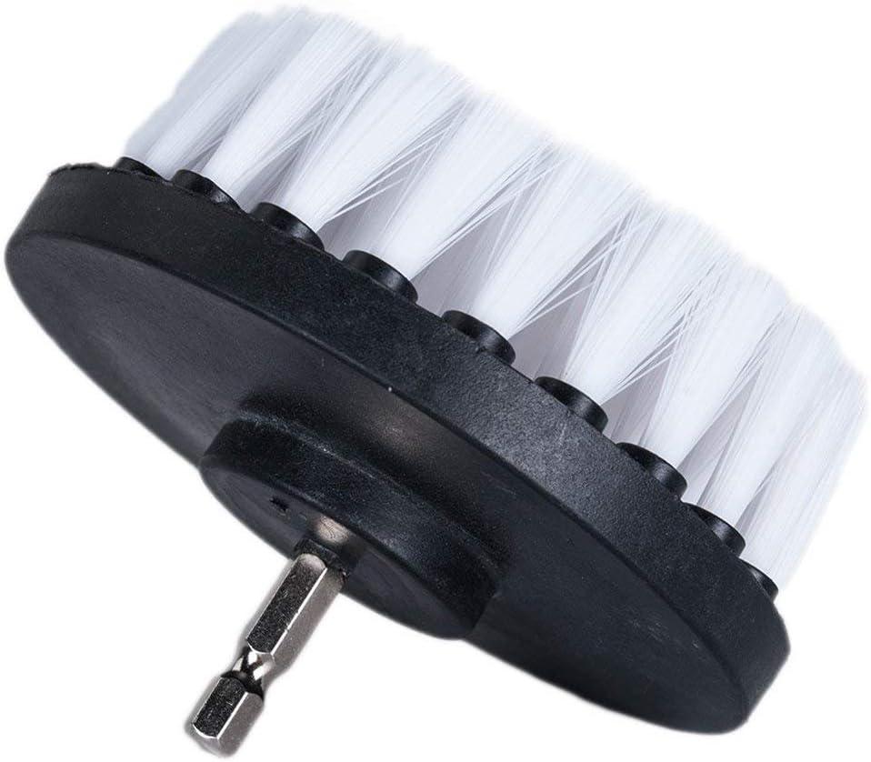 Drill Brush 5 inch Soft Bristle White Quick Change Shaft