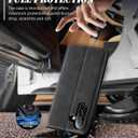 for Samsung Galaxy A36 Case Flip Leather Cover with Hinge Protection, Slim Thin Magnetic Wallet Case [Card Holder], Shockproof Full-Body Protective for Samsung A36 5G Phone Case (Black)