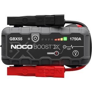 NOCO Boost X GBX55: 1750A UltraSafe Jump Starter  12V Lithium Battery Booster Pack, Portable Jump Box, Power Bank & Jumper Cables - for 7.5L Gas and 5.0L Diesel Engines