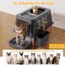Stainless Steel Litter Box with Lid, XL Closed Metal Litter Box Modular Design with Flip Lid Fits All Cats, Extra Large Covered High Sided Cat Box, Scoop, Non-Sticky, Easy Cleaning (Dark Grey)