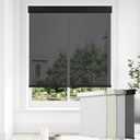 Persilux Free-Stop Cordless Solar Blinds for Window Shades Light Filtering Roller Shades (34" W x 72" H) UV Protection Flame Retardant 5% Openness Sheer Shades for Windows Patio Easy to Install Black