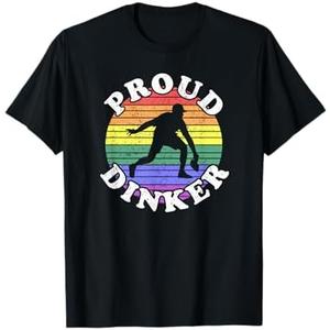 Retro LGBT Proud Dinker Pickleball Player T-Shirt L
