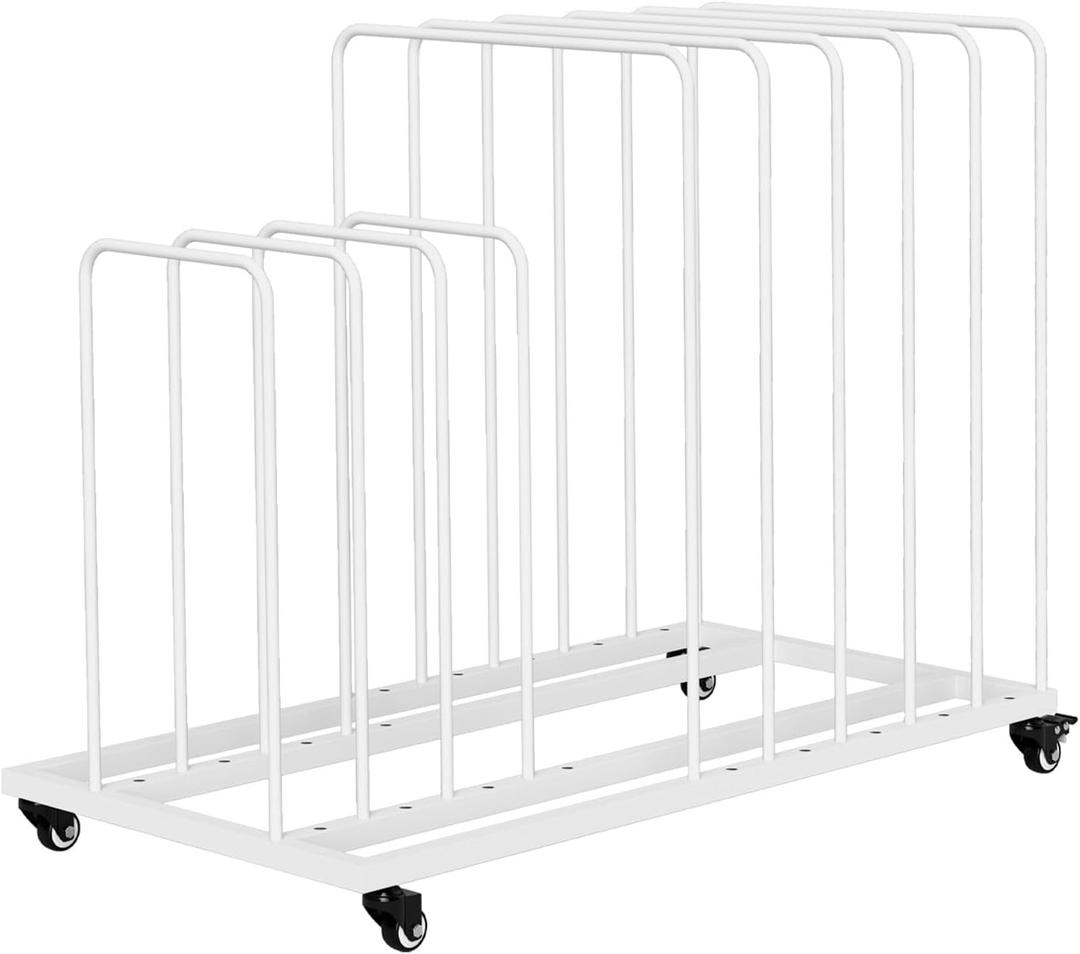 lukar Art Storage Rack, Art Canvas Storage Organizer with Wheels, Ajustable Canvas Storage Rack for Paintings, Metal Canvas Studio Rack for Drawing Board, Panel, Paper Pad