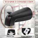 Enhon Slip on Tub Spout with Diverter, Compatible with American Standard 8888026.002 Tub Spout, Bathroom Bathtub Faucet, Fits 1/2 Copper Water Tube(5/8 Dia), 5/32 Hex Wrench(Matte Black,1)