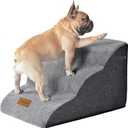  Wide Dog Steps Stairs for Bed 3 Steps 16" High for Dogs, Dog Ramp High Density Foam Pet Stairs Washable Cover and Non-Slip Base