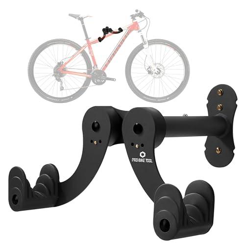 PRO BIKE TOOL Bike Rack Garage Wall Mount - Durable Alloy Bicycle Storage System with Adjustable Hook Hanger for Indoor Use - Ideal for Road, MTB, and Hybrid Bikes - Holds Up to 48.5 lbs, Black