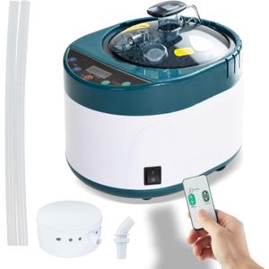 Sauna Steamer Machine, 4 Liters Large Capacity Portable Sauna Steamer, Steam Generator for Sauna, Home Sauna Steamer Pot with Time Display Remote Control Herb Box (Dark green)