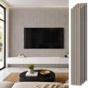Acoustic Wood Slat Wall Panels, 106”H x 12.6”W, 4PCS, Walnut