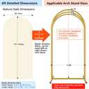 Hemmotop Beige Arch Backdrop Cover 7.2 ft, 6ft, Wedding Arch Covers Stretchy Backdrop 2 Set, Spandex 2 Sided Arched Background for Birthday, Party, Baby Shower, Decorations